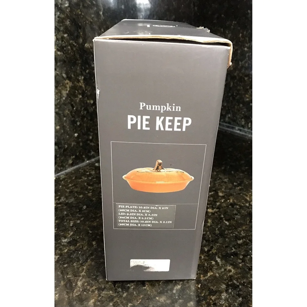 NEW‎ Martha Stewart Collection Pumpkin Shaped Pie Dish & Lid Bakeware Serveware